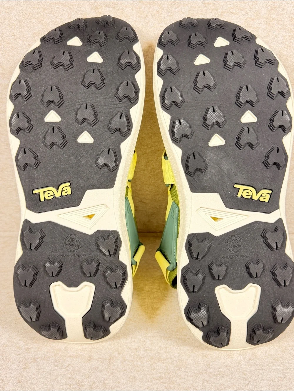 Teva Olive Green and Light Yellow Strap Sport Sandals